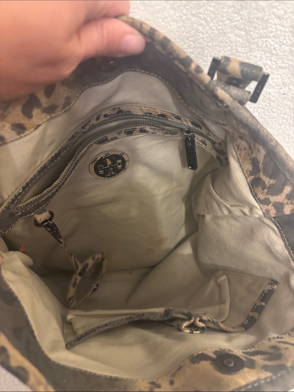 Tory Burch Leopard-Print Tote in Brown and Black - Picture 12 of 17